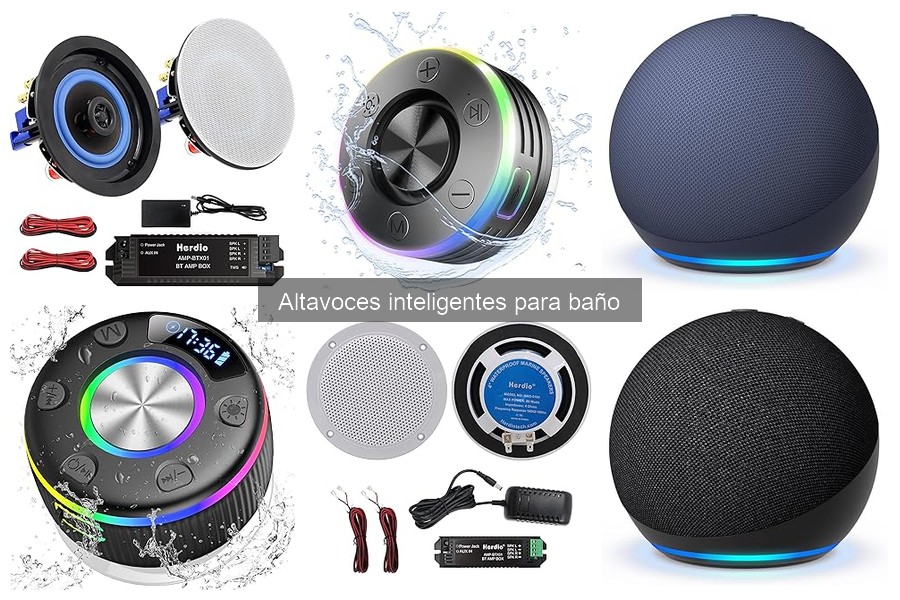 Altavoces inteligentes resistentes al agua para el baño