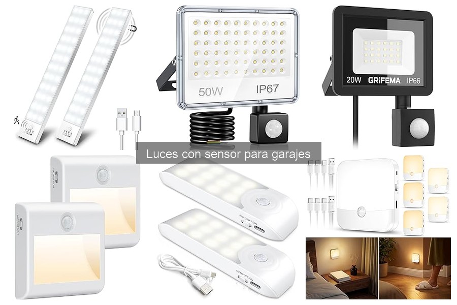 Comparativa de luces con sensor y LED convencionales para garajes